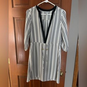 Classic Black & White Shirt Dress